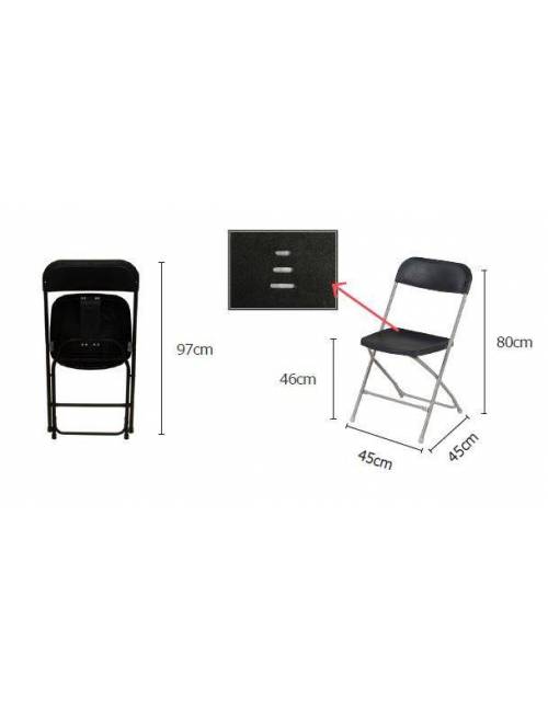 Folding chair Cluny light gray - black