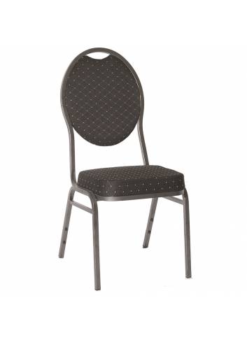 Stacking chair Wellington gray hammered black