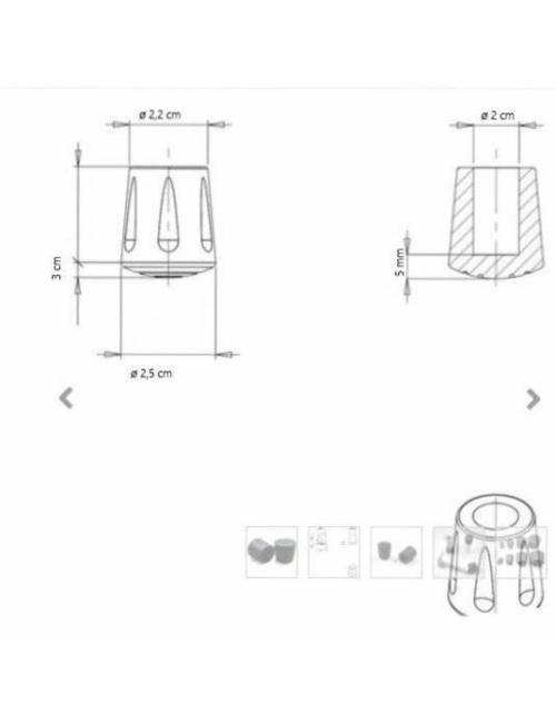 Plugs - light gray - Cluny folding chair leg - 19 mm