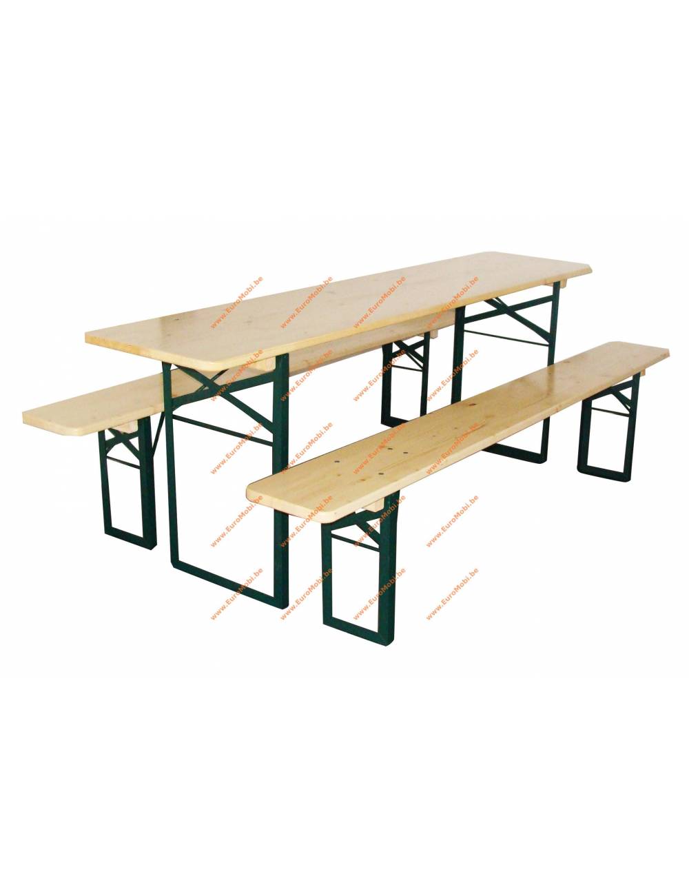 Set of Strasbourg : table 220 x 60cm and 2 beer benches