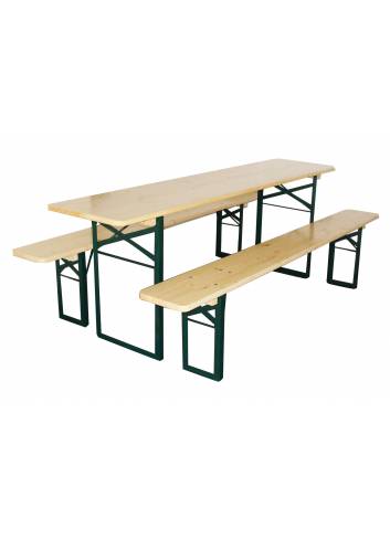 Set of Strasbourg : table 220 x 70cm and 2 beer benches