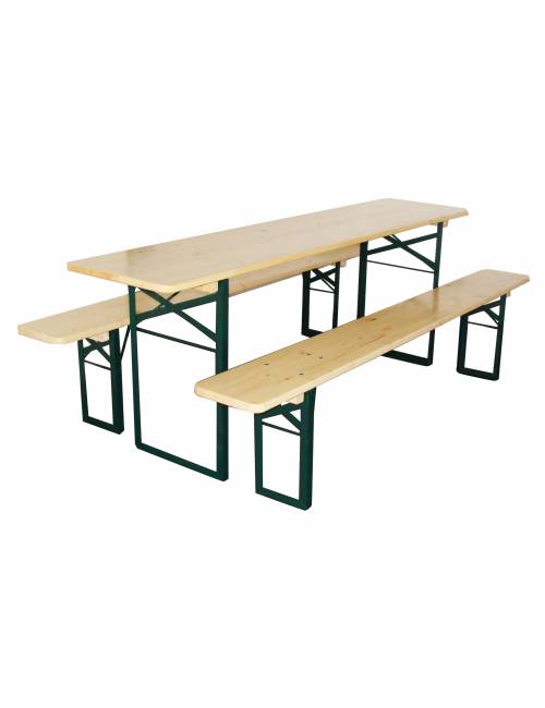 Ensemble de brasserie Standard : table de 220 x 70 cm et 2 bancs