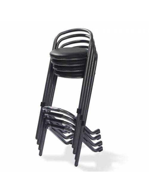 Stackable barstool Tabsu hammered gray - black