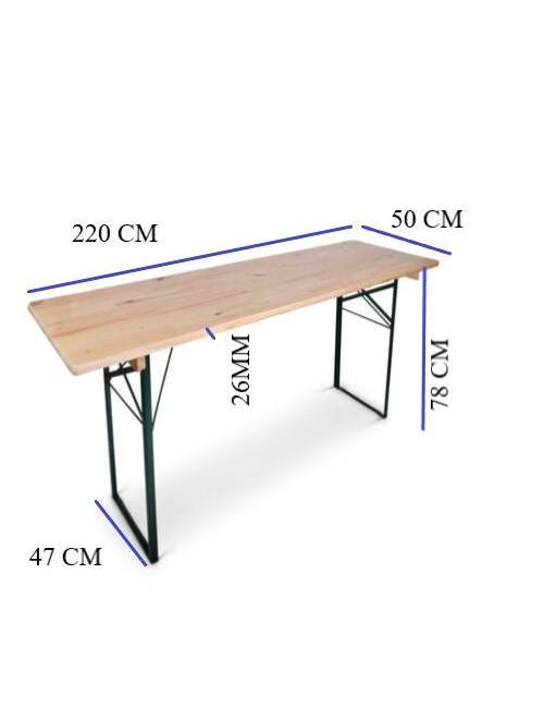 Standaard brasserietafel 220 x 50 cm