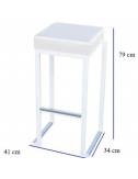 dimension tabouret de bar Tab Square blanc