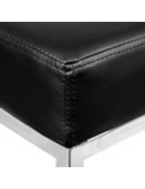 Tabouret de bar empilable Tab Square blanc - assise noire