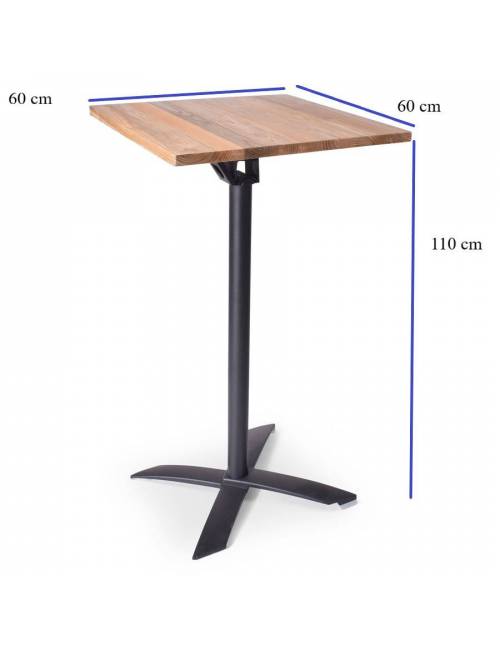 Miroc Elm Wood high table - 60 x 60 cm - Mlit