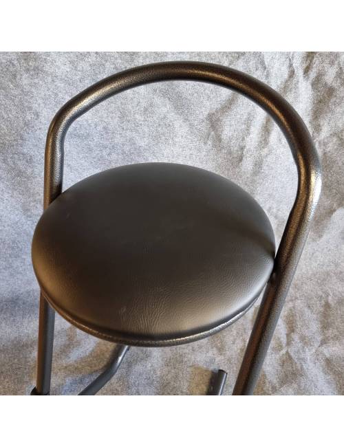 Tabsu stool seat in black leatherette