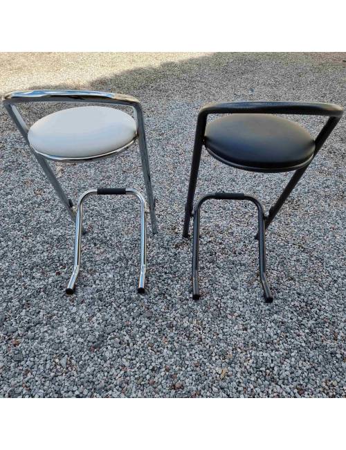 Stackable barstool Tabsu hammered gray - black