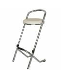 Tabouret de bar Tabsu chrome - blanc