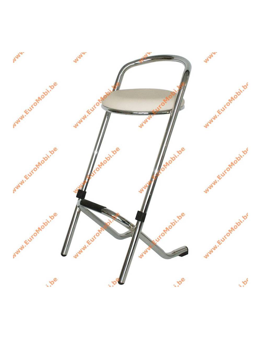 Bar stool Tabsu chrome - white