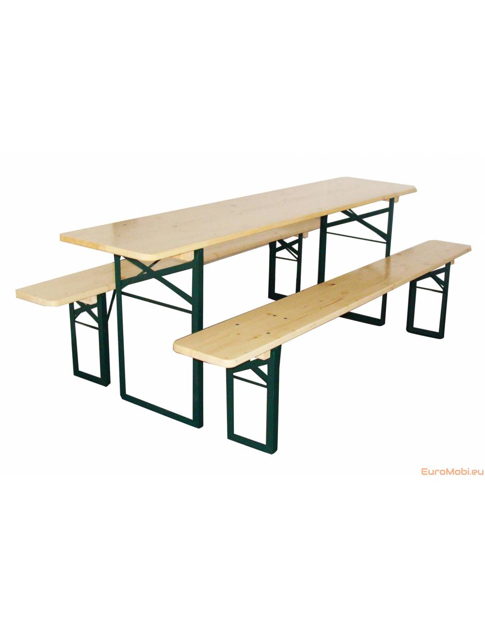 Set of Strasbourg : table 220 x 70cm and 2 beer benches Set of Strasbourg : table 220 x 70cm and 2 beer benches