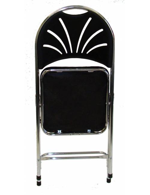 Folding chair Cluny deluxe - black / chrome plated