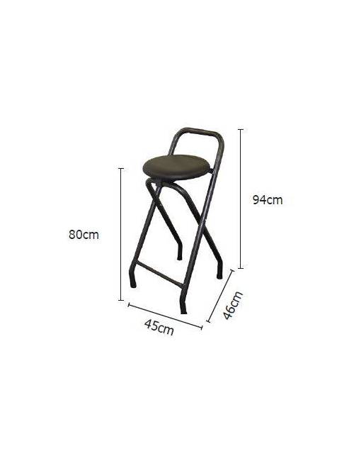 Tabbo high stool - foldable - black