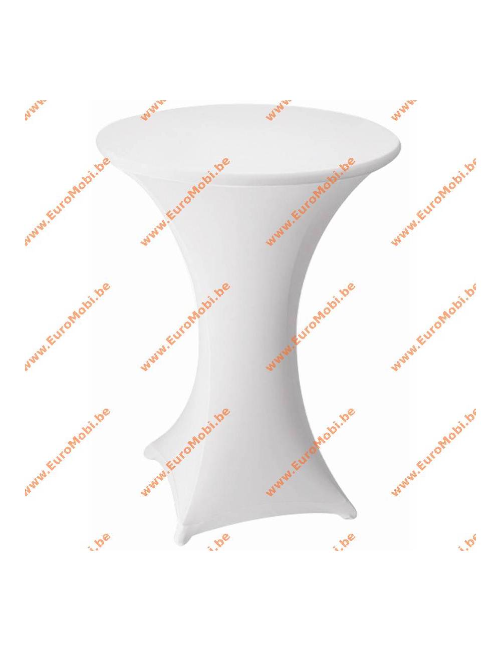 Nappe Cairo - Blanche - extensible - pour table mange debout Ø80-85 cm