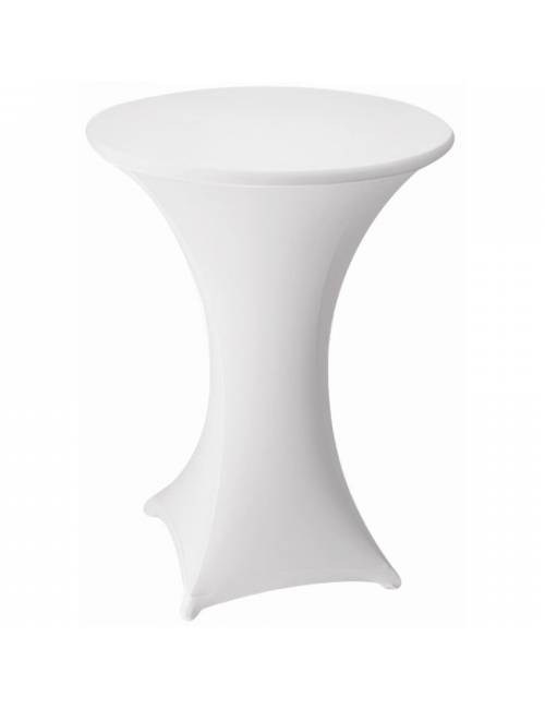 Nappe Cairo - Blanche - extensible - pour table mange debout Ø80-85 cm