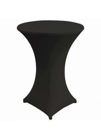 Nappe Cairo - noire - extensible - pour table mange debout Ø80-85 cm