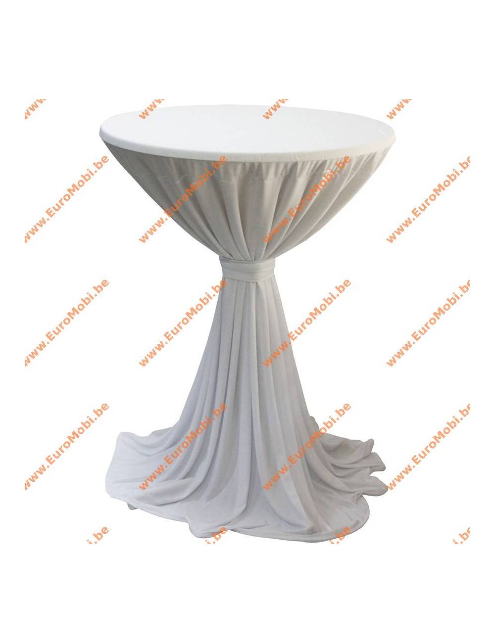 Nappe Porto - blanche - amples - pour table haute mange debout Ø80-85 cm