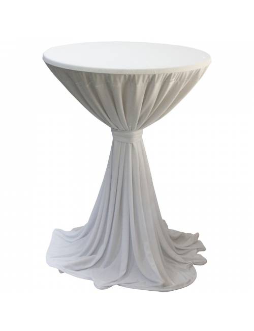 Nappe Porto extensible pour table debout blanche