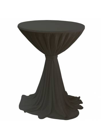 Nappe Porto - noire - ample - pour table haute mange debout Ø80-85 cm