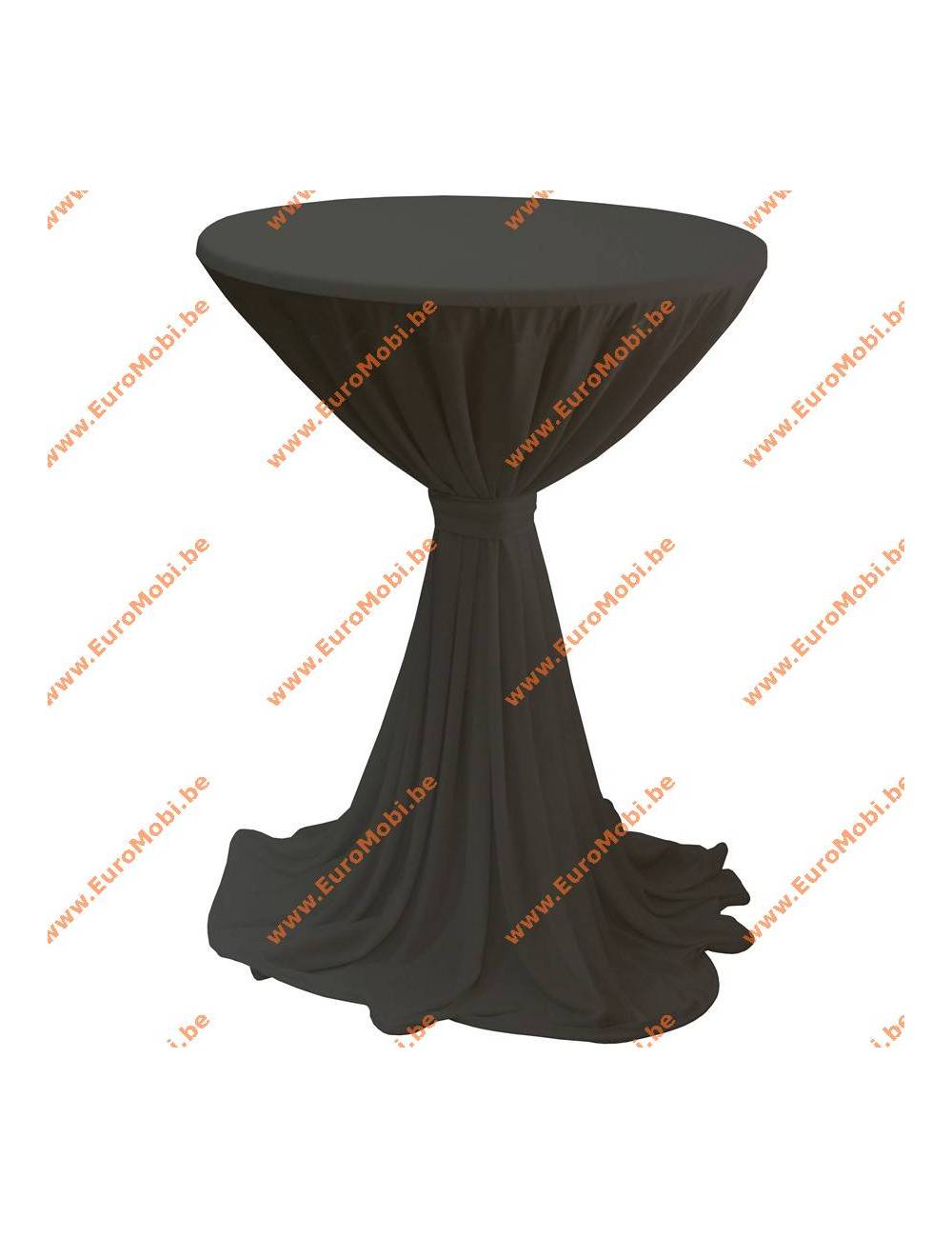 Nappe Porto - noire - ample - pour table haute mange debout Ø80-85 cm