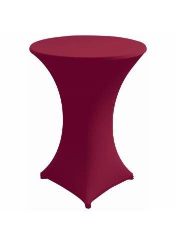 Cover and top stretch for standing table round red dark 