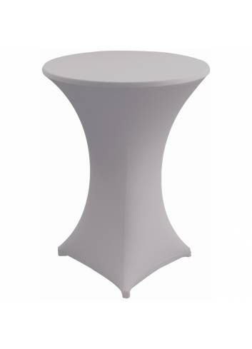 Cover and top stretch for standing table round ligth grey
