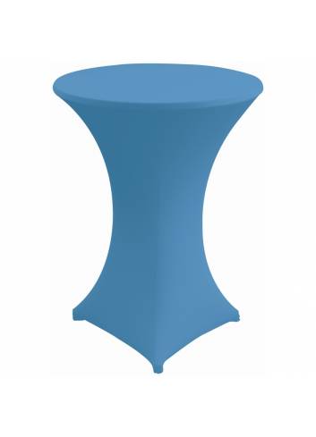 Cover and top stretch for standing table round ligth blue