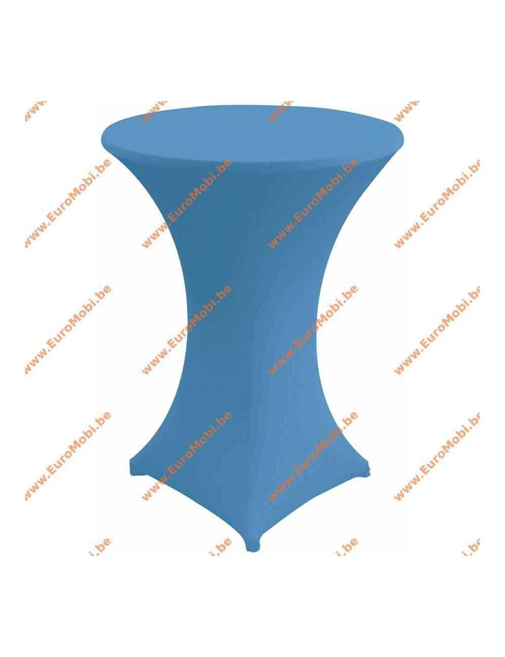Cover and top stretch for standing table round ligth blue