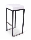 Tabouret Tab Square assise blanche , structure noire