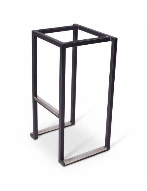 Black Tab Square stackable bar stool - white seat