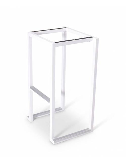 Tabouret de bar empilable Tab Square blanc - assise noire