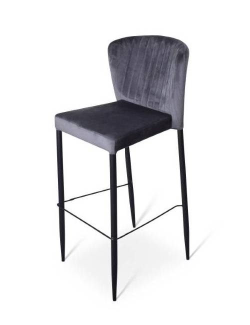 Stackable bar stool - Trenton - velvet - several colors