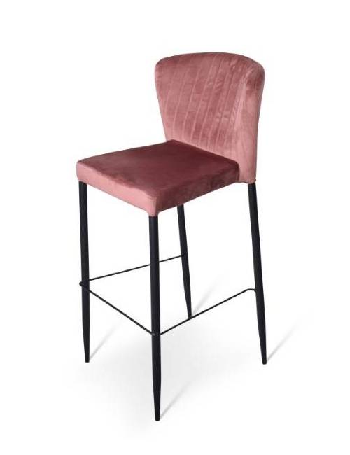 Stackable bar stool - Trenton - velvet - several colors