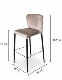 Tabouret Tabou beige avec dimensions