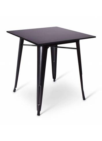 Table de terrasse Tigard - plateau noir de 70x70 cm
