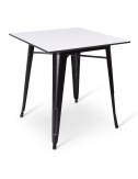 Table de terrasse Tigard - plateau blanc de 70x70 cm