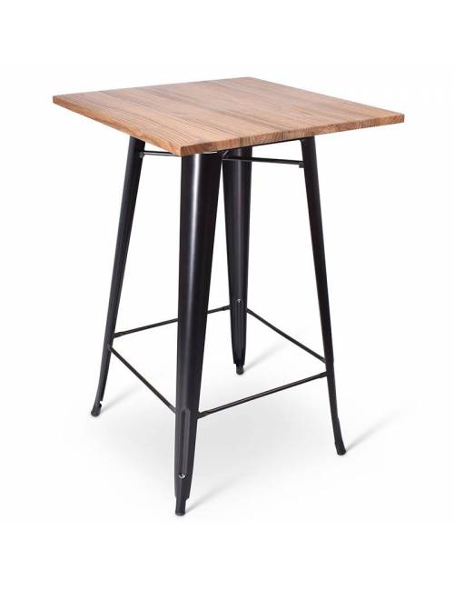 Standing table Matra Elm Wood vintage - 70x70 cm