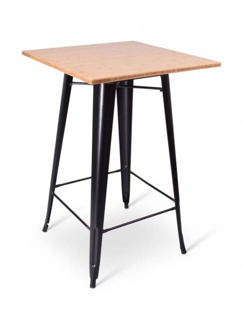 Standing table Matra Elm Wood vintage - 70x70 cm