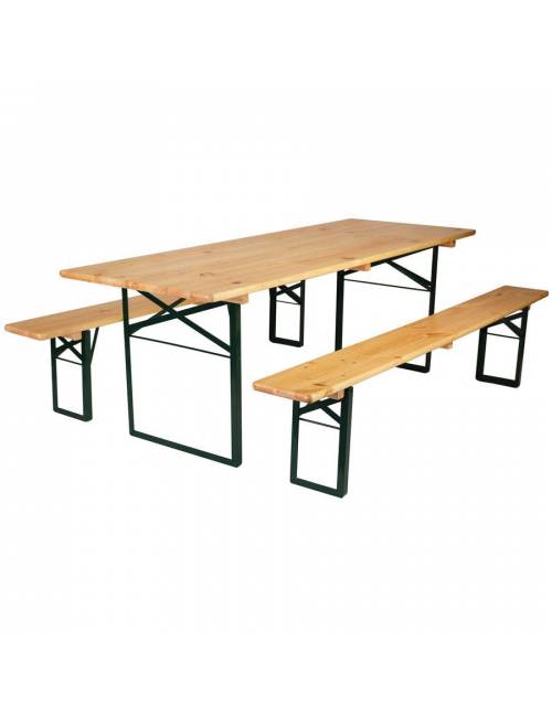 Ensemble de brasserie Standard table de 220 x 80 cm et 2 bancs