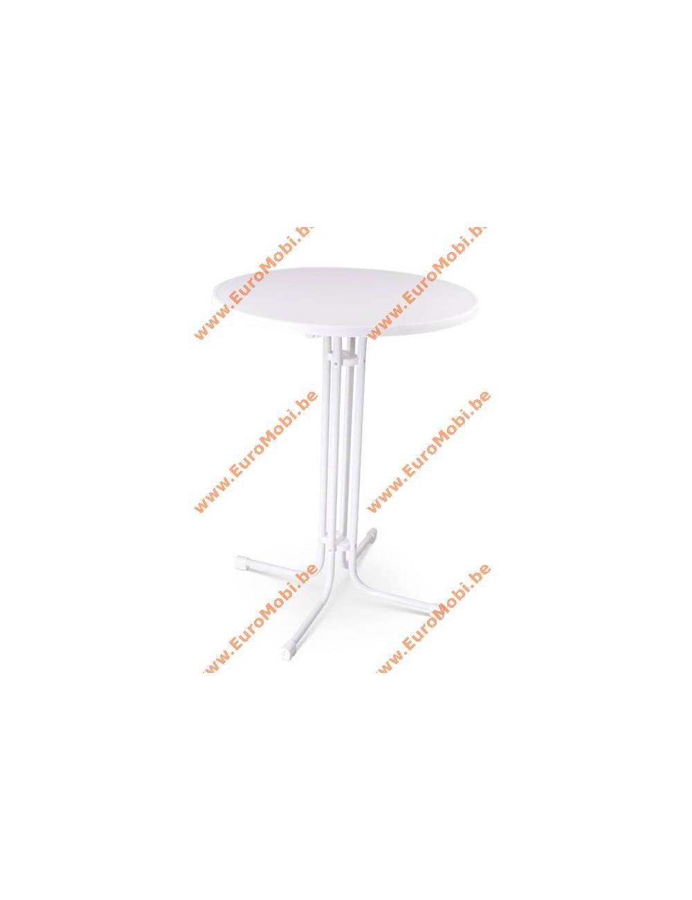 Table haute de bar pliante - Mange debout carré - Blanc - 60cm