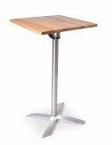 Table Miroc inox plateau Elm Wood