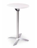 table mange debout Miroc  blanc  Ø60cm pied inox