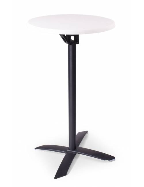 table mange debout Miroc  blanc  Ø60cm structure noire