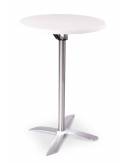 table mange debout Miroc Ø70 cm sevelit blanc structure inox