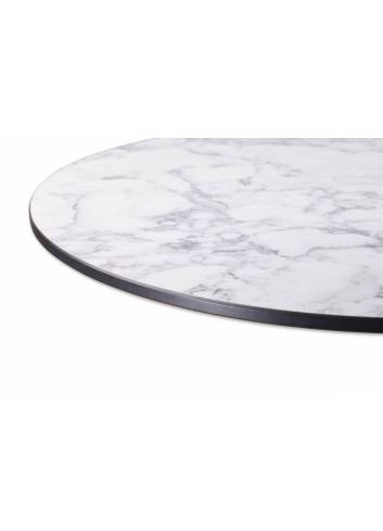 plateau rond Compact marbre blanc