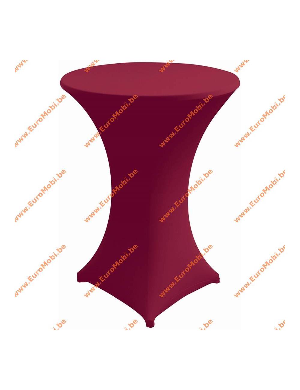 Cover and top stretch for standing table round red dark Cover and top stretch for standing table round red dark