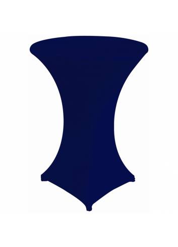 Cover and top stretch for standing table round dark blue