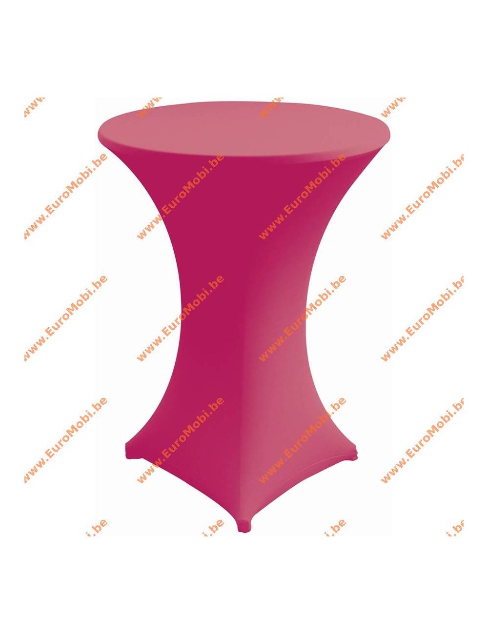 Cover and top stretch for standing table round pink 