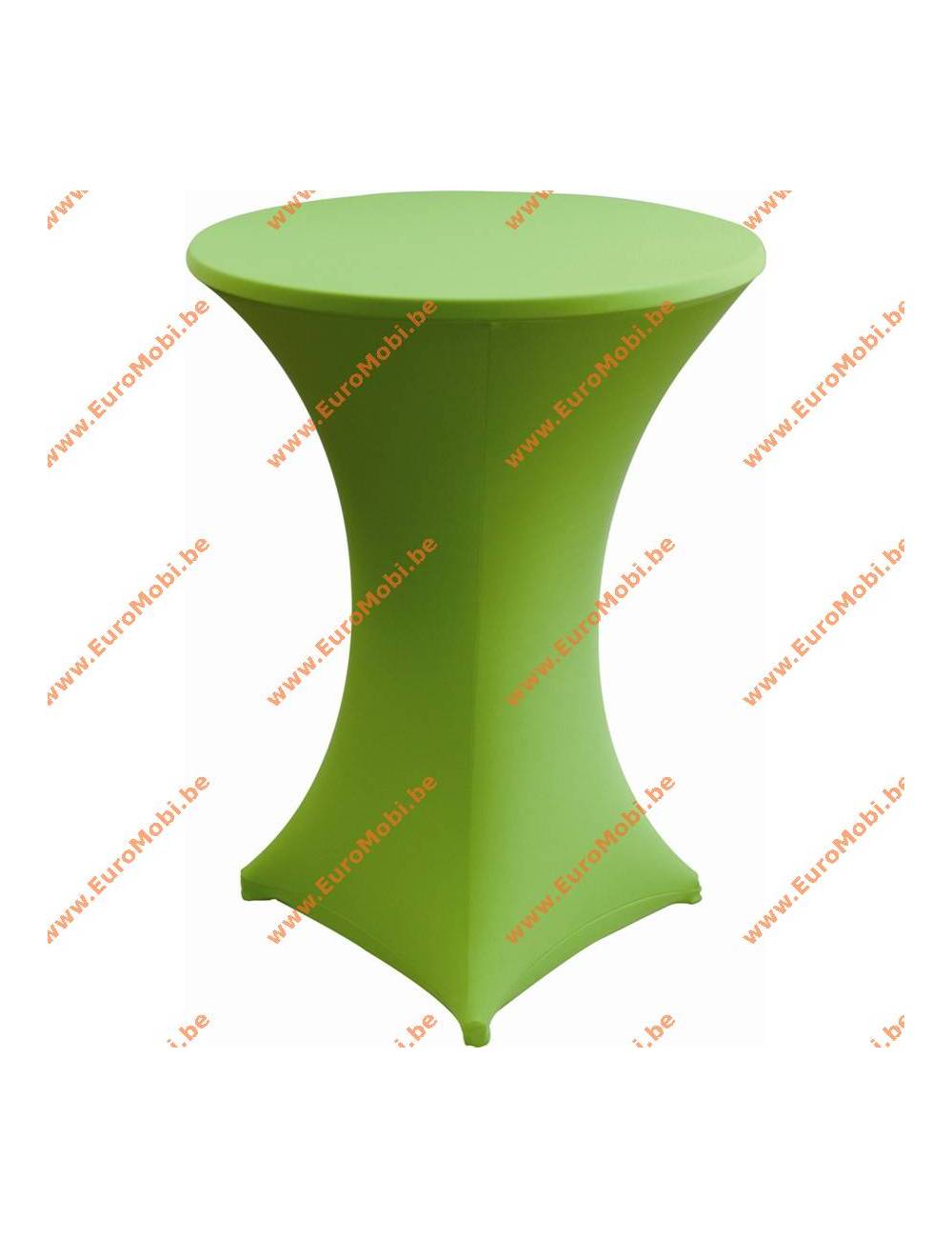 Cover and top stretch for standing table round green ligth